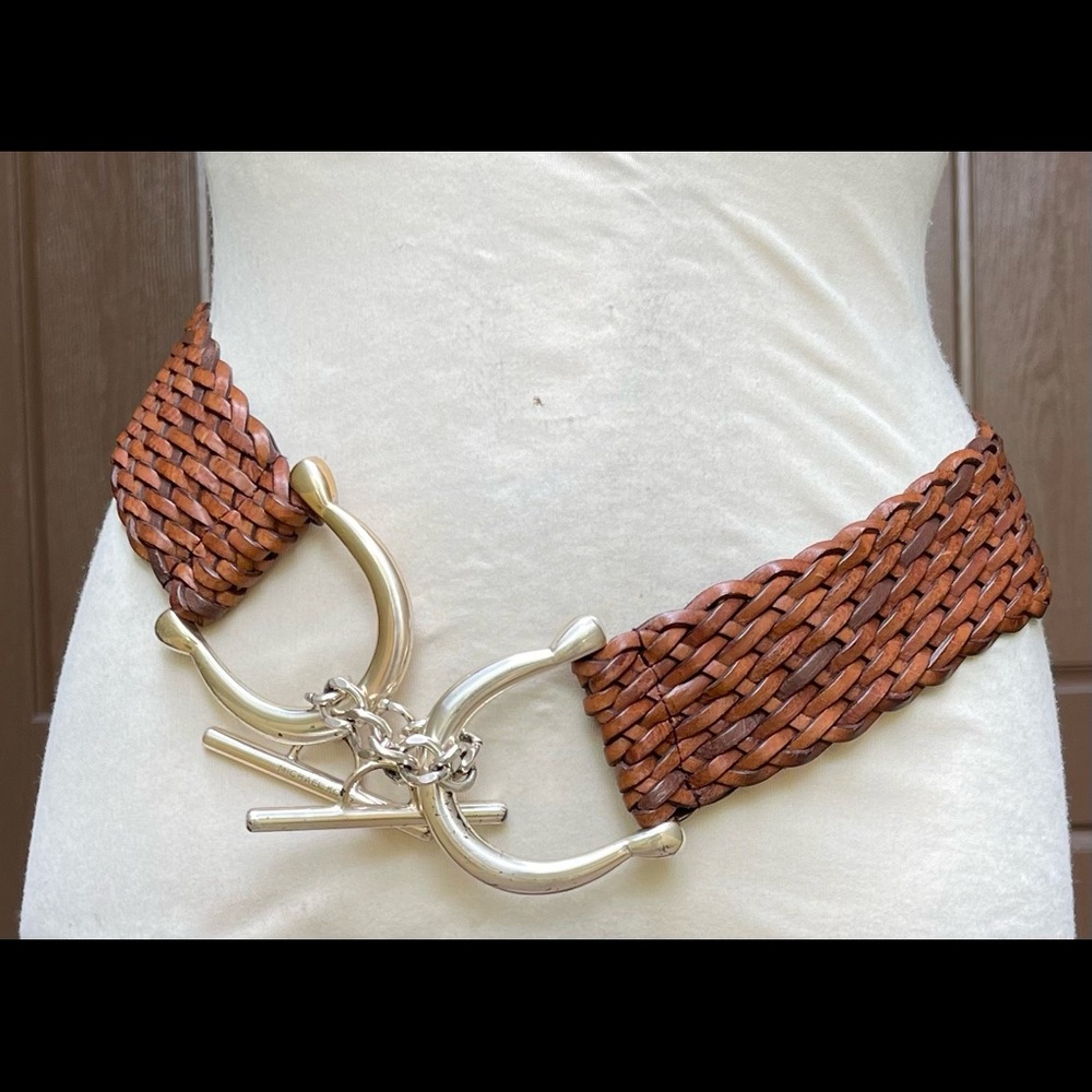 Micheal Kors brown woven leather belt